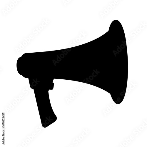 Black silhouette of a megaphone, a powerful tool for making announcements