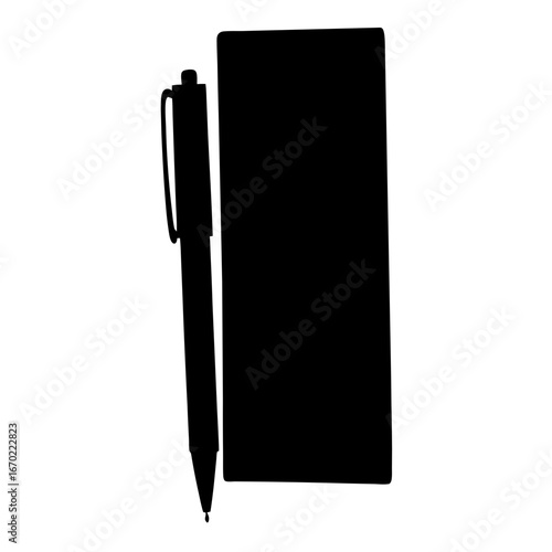 Elegant simplicity in the silhouette of a pen and notebook illustration