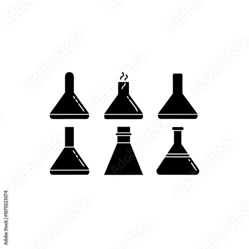 6 different fume hood silhouette vector icons set