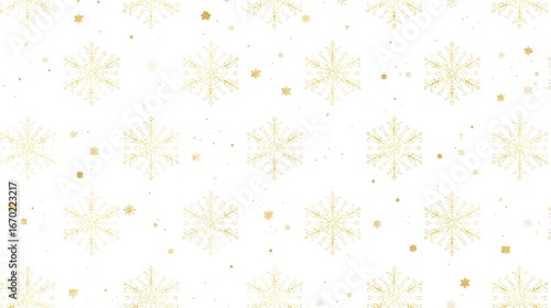 Wallpaper Mural Minimalist Golden Snowflake Pattern on White Seamless Background Torontodigital.ca