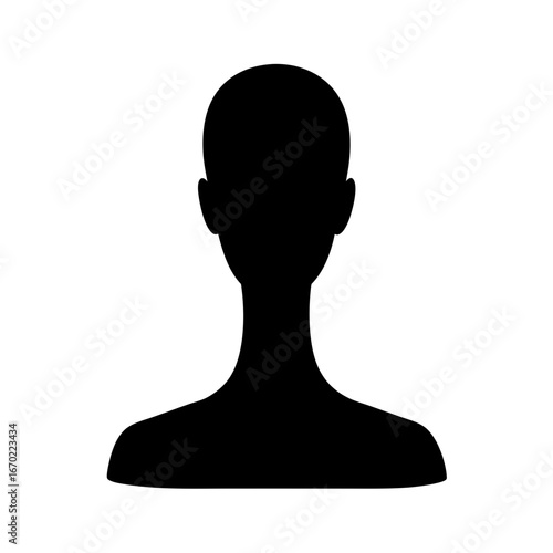Silhouette of a person's head and shoulders in black and white
