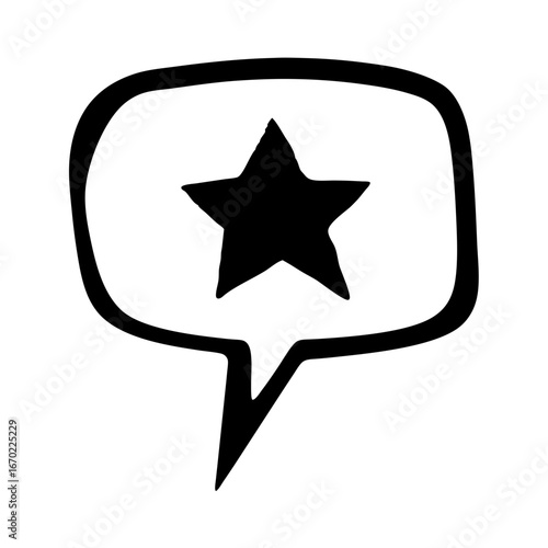 Star icon within a speech bubble, perfect for rating and feedback