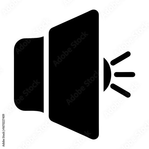 Loudspeaker or Volume Icon with Sound Waves Radiating, Sound Increasing Indicator