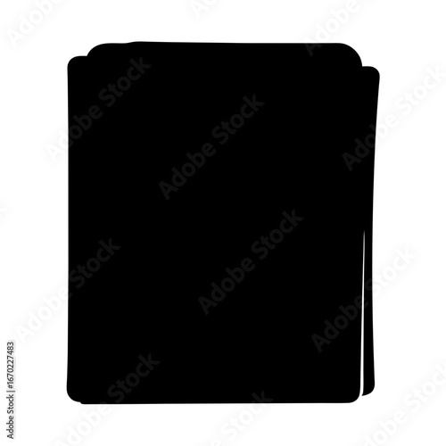 Black graphic with soft curved edges and white outline on the right side
