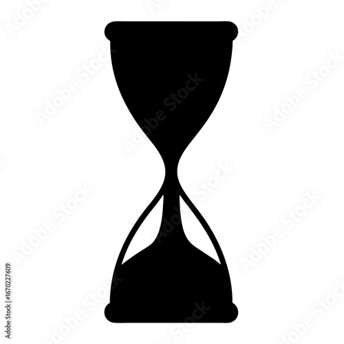 Black silhouette illustration of an hourglass, symbolizing the passage of time