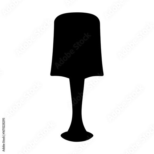 Silhouette of a lamp with a lampshade and pedestal base design