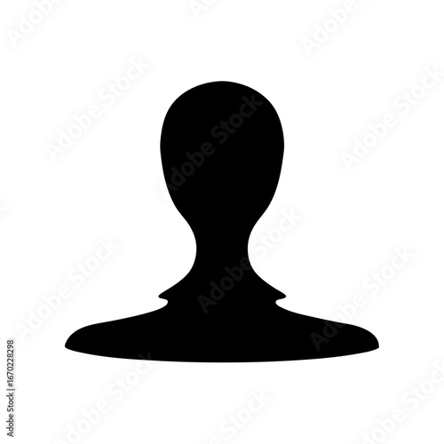 Abstract human silhouette with smooth curves representing form and identity