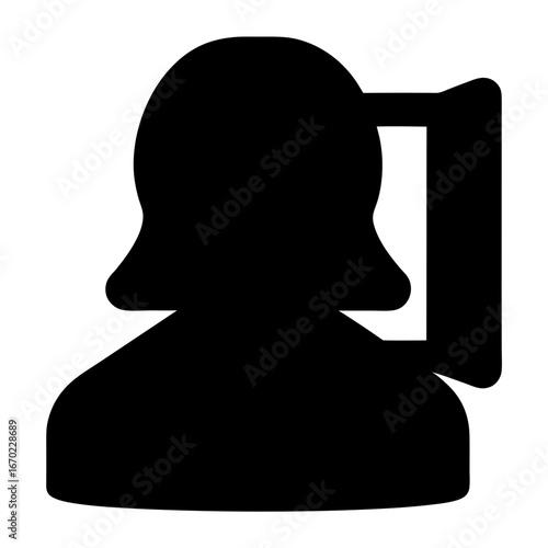 Simple silhouette of a female avatar with ponytail and upper body