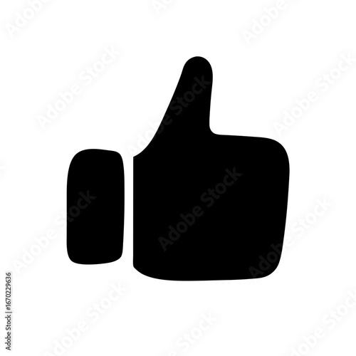 A black thumbs up icon showing approval, agreement, and positive feedback