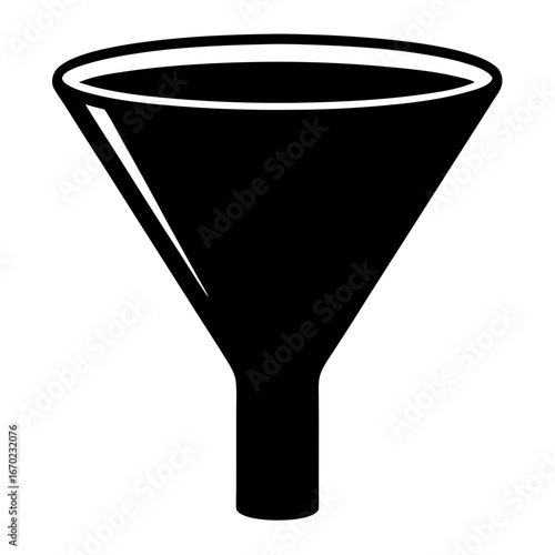 Black and white funnel image representing filtering and data processing concept
