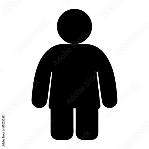Black silhouette of a rounded person, avatar, icon, symbol, or pictogram