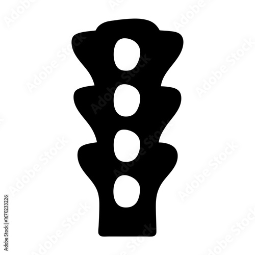 Simple black and white illustration of a four light traffic signal
