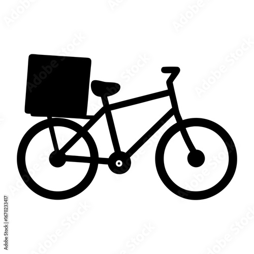 Illustration of a cargo bicycle designed for deliveries and transportation needs