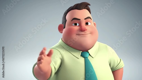 Cartoon Businessman Offering Handshake in 3D Render