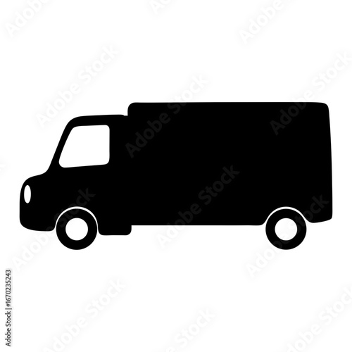Silhouette of a delivery truck offering transportation of goods and materials