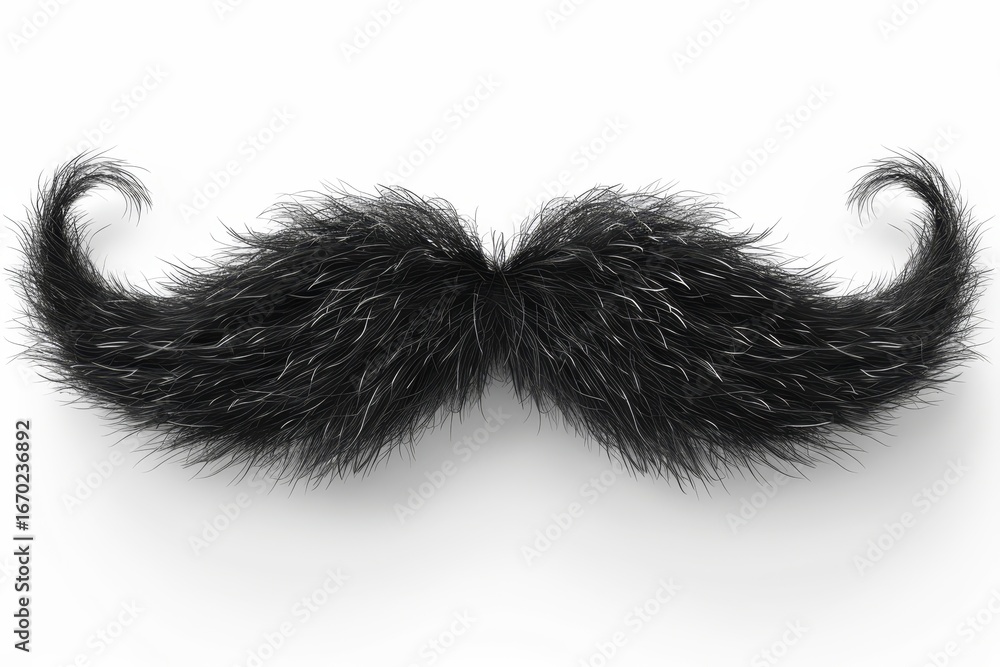 Obraz premium Creative and fun isolated graphic of a stylish mustache design on a white background