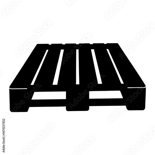 Simple black and white graphic of a standard shipping pallet.
