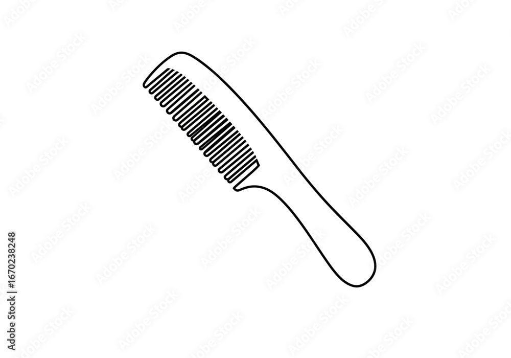 A comb outline black lines on a white background