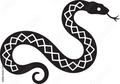 Vector snake silhouette isolated on a white background