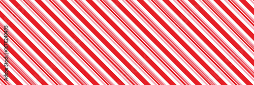 Candy cane Christmas background, peppermint diagonal stripes print seamless pattern