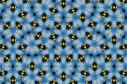 Seamless Luxury Graphic Textile Art Template Perspective Design Decoration Tile Texture Symmetric Endless Fashion Background Cloth Geometric Digital Shape Wallpaper Visual Interior Fabric Pattern.