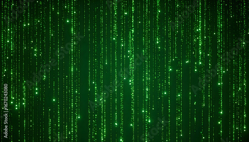 Abstract Green Digital Rain Background