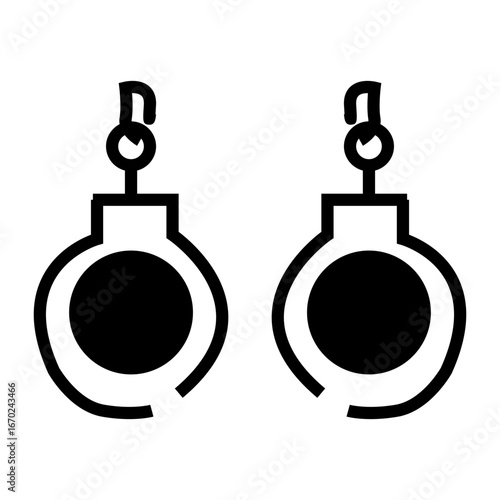 vector illustration of a set handcuffs