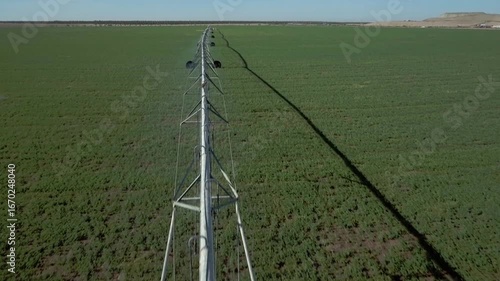 Yuma Arizona USA – 4K Drone Aerial of Irrigation and Circular Crop Fields with Tractors