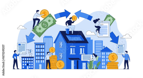 Invest in real estate for success, secure future, growing wealth, financial freedom, prosperity and security