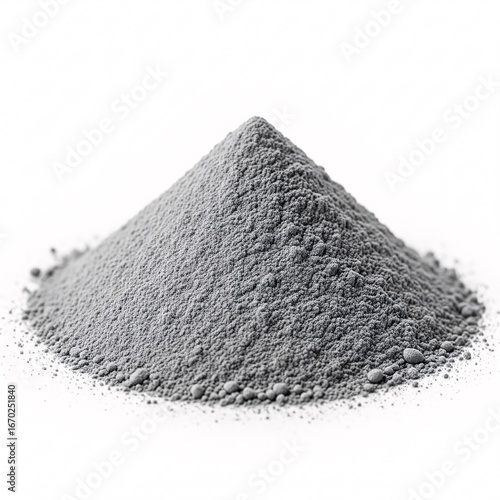 A large mound of fine gray cement powder with clear texture details,