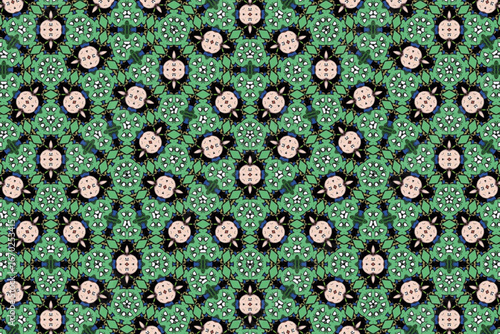 Seamless Luxury Graphic Textile Art Template Perspective Design Decoration Tile Texture Symmetric Endless Fashion Background Cloth Geometric Digital Shape Wallpaper Visual Interior Fabric Pattern.
