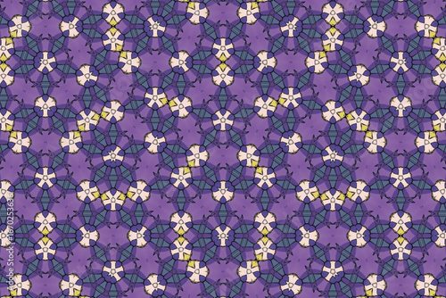 Seamless Luxury Graphic Textile Art Template Perspective Design Decoration Tile Texture Symmetric Endless Fashion Background Cloth Geometric Digital Shape Wallpaper Visual Interior Fabric Pattern.