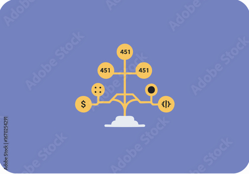 Abstract Financial Growth Tree Investment ROI and Business Success