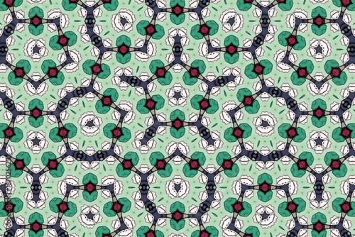 Seamless Luxury Graphic Textile Art Template Perspective Design Decoration Tile Texture Symmetric Endless Fashion Background Cloth Geometric Digital Shape Wallpaper Visual Interior Fabric Pattern.