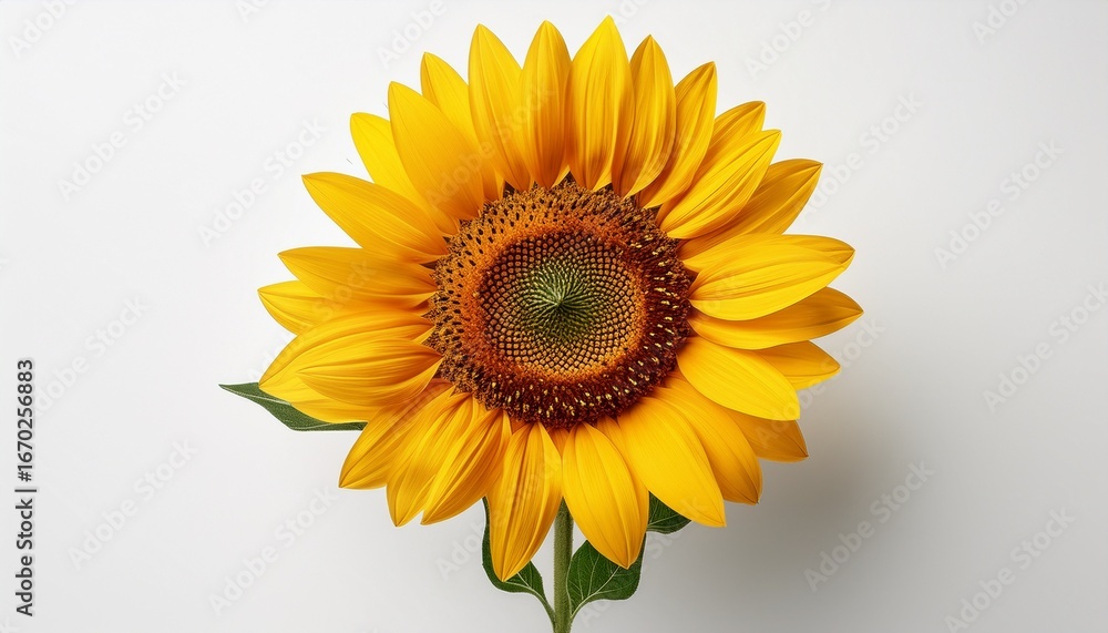 Fototapeta premium minimalist isolated sunflower white background