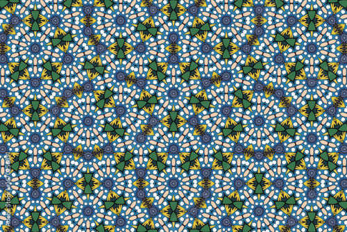 Seamless Luxury Graphic Textile Art Template Perspective Design Decoration Tile Texture Symmetric Endless Fashion Background Cloth Geometric Digital Shape Wallpaper Visual Interior Fabric Pattern.