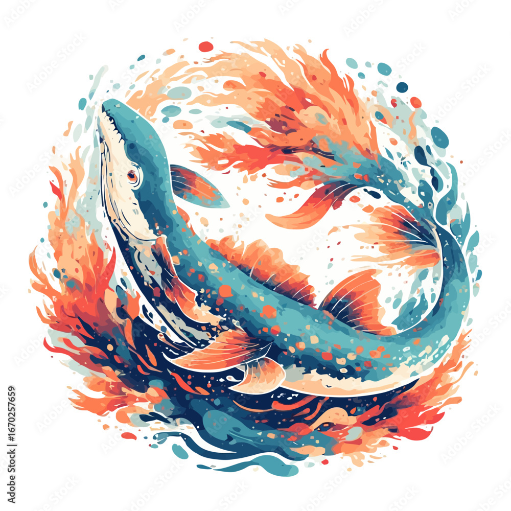Fototapeta premium Monster Fish Design Very Cool