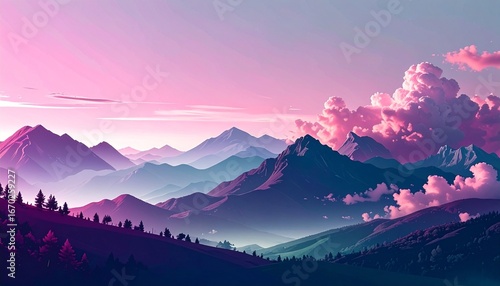 Landscape with mountains