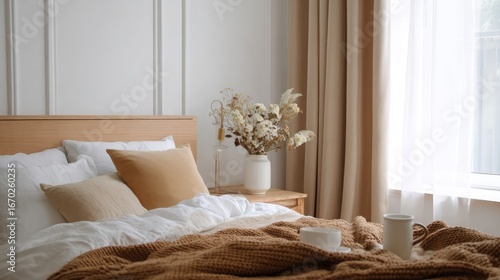 Wallpaper Mural bed in a bedroom Torontodigital.ca