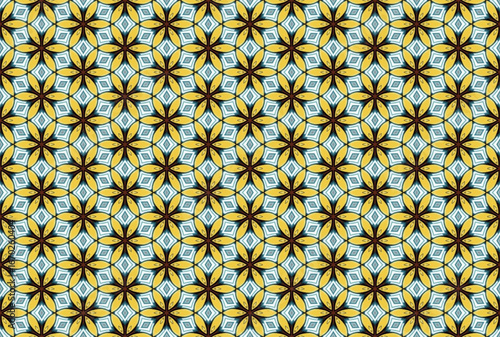 Seamless Luxury Graphic Textile Art Template Perspective Design Decoration Tile Texture Symmetric Endless Fashion Background Cloth Geometric Digital Shape Wallpaper Visual Interior Fabric Pattern.