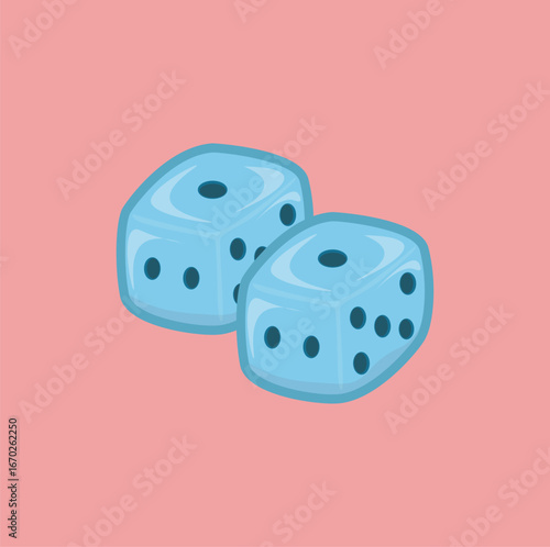 Illustration of two dice used in various games, kids, playing, fun activities