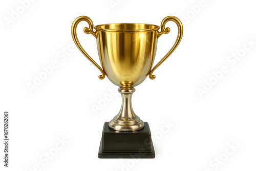 Wallpaper Mural Golden trophy gleaming, showcasing victory with elegant handles against transparent backdrop, symbolizing competitive success Torontodigital.ca