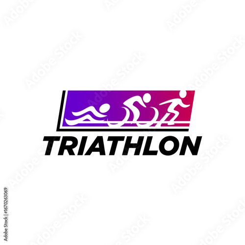 Triathlon Endurance Sports Logo Event Festival Championship Template 