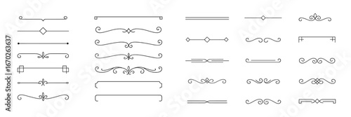 Elegant collection of decorative borders and dividers suitable for various design projects