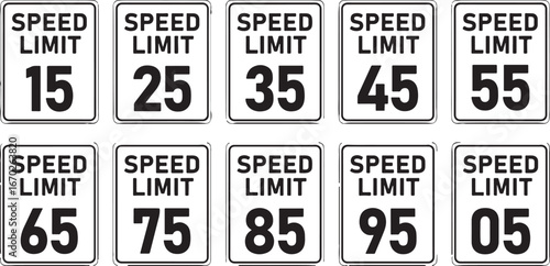 speed limit, traffic sign, road sign, regulation, restriction, transportation, driving, safety, information, warning, legal, rule, boundary, maximum, limit, number, speed, 15, 25, 35, 45, 55, 65, 75, 
