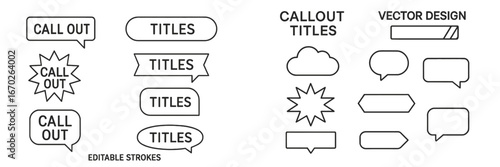 Various speech bubbles and callout designs for creative communication and graphic projects