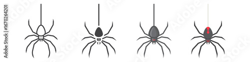 Spider icon collection, halloween and scary, danger sign vector set graphics, a linear pattern on a white background, eps 10.