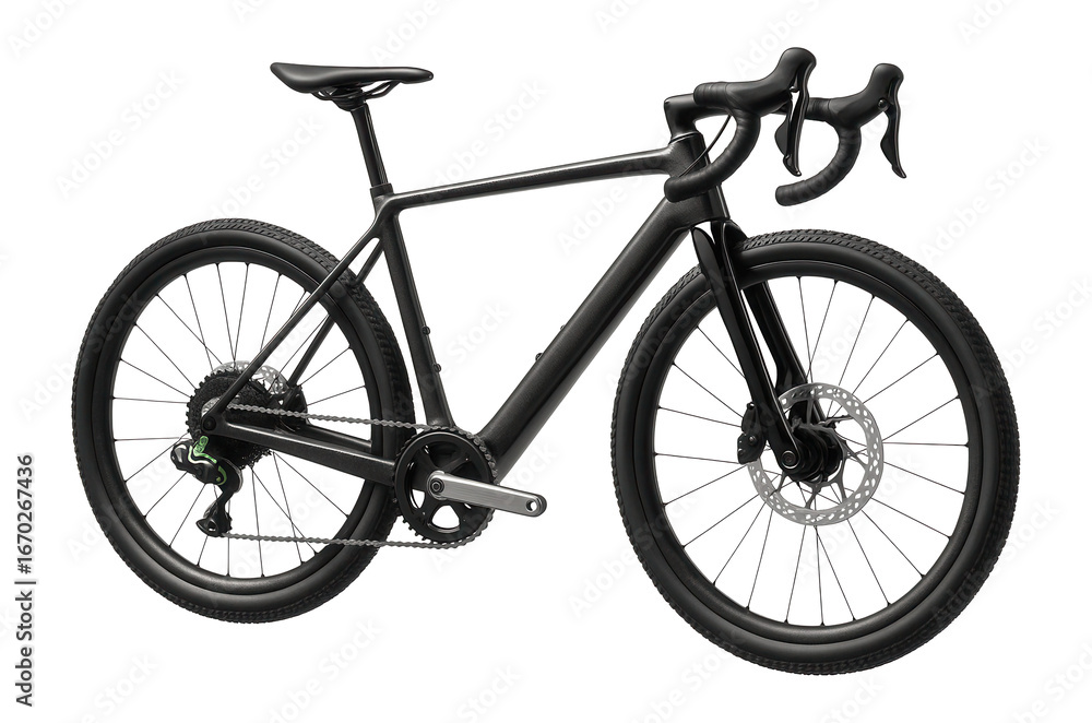 Obraz premium Gravel bike with a 1x drivetrain and hydraulic disc brakes for efficient power transfer