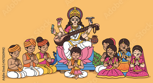Celebration of Knowledge and Arts with Goddess Saraswati