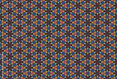 Seamless Luxury Graphic Textile Art Template Perspective Design Decoration Tile Texture Symmetric Endless Fashion Background Cloth Geometric Digital Shape Wallpaper Visual Interior Fabric Pattern.